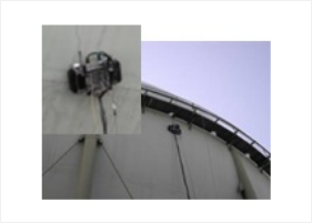 アルミ球形ガスホルダー超音波探傷装置